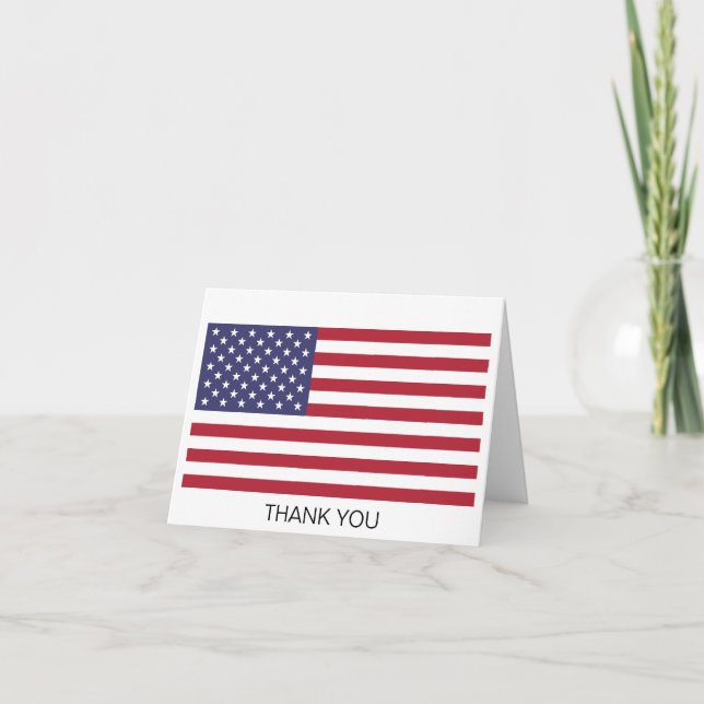 Tarjeta De Agradecimiento Bandera de Estados Unidos (Anverso)