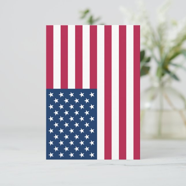 Tarjeta De Agradecimiento Bandera de Estados Unidos (Anverso de pie)