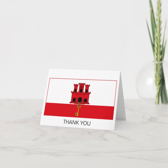 Tarjeta De Agradecimiento Bandera de Gibraltar (Anverso)