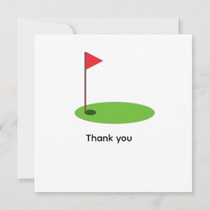 Tarjeta De Agradecimiento Bandera de golf en verde minimalista
