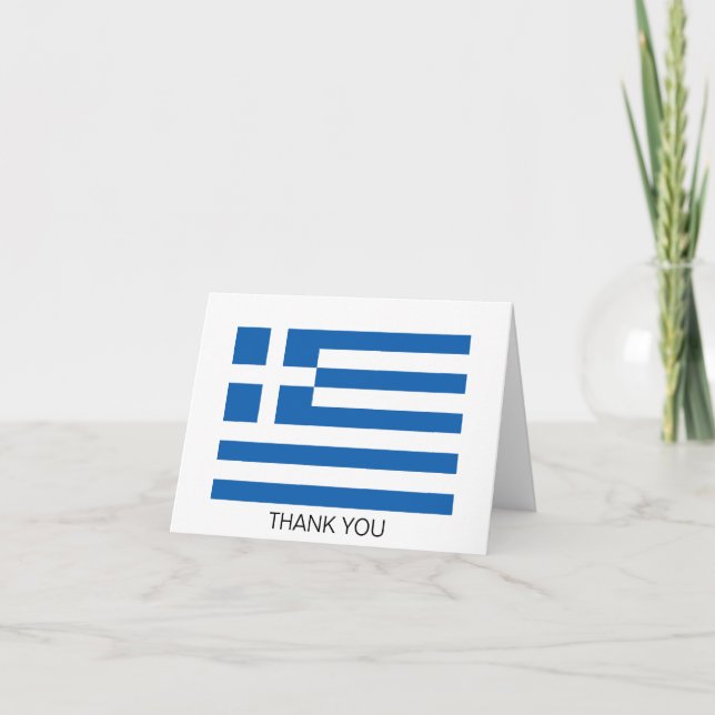 Tarjeta De Agradecimiento Bandera de Grecia (Anverso)