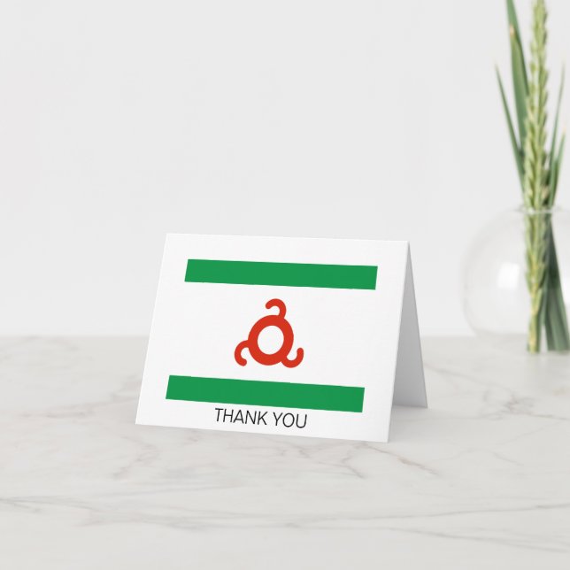 Tarjeta De Agradecimiento Bandera de Ingusetia (Anverso)