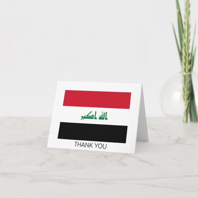 Tarjeta De Agradecimiento Bandera de Irak (Anverso)