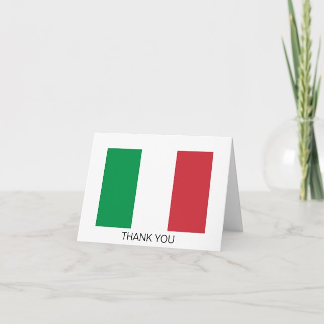 Tarjeta De Agradecimiento Bandera de Italia (Anverso)