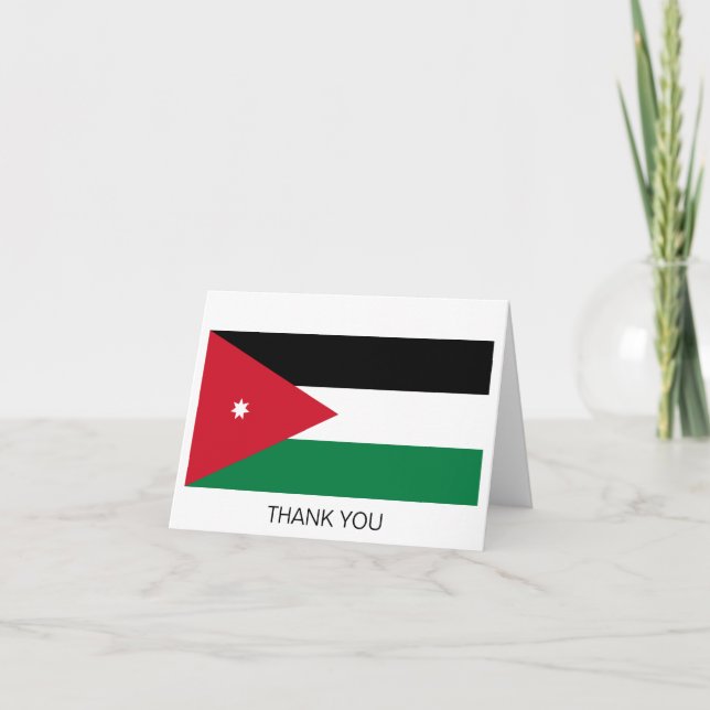 Tarjeta De Agradecimiento Bandera de Jordania (Anverso)