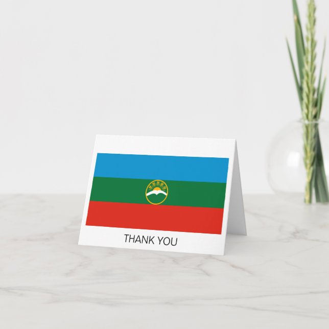 Tarjeta De Agradecimiento Bandera de Karachay Cherkessia (Anverso)