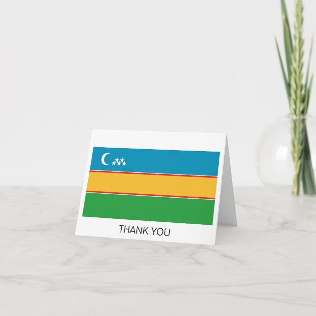 Tarjeta De Agradecimiento Bandera de Karakalpakstan (Anverso)
