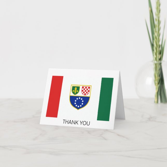 Tarjeta De Agradecimiento Bandera de la Federación de Bosnia-Herzegovina (Anverso)