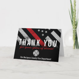 Tarjeta De Agradecimiento Bandera de la línea roja del aniversario de retiro