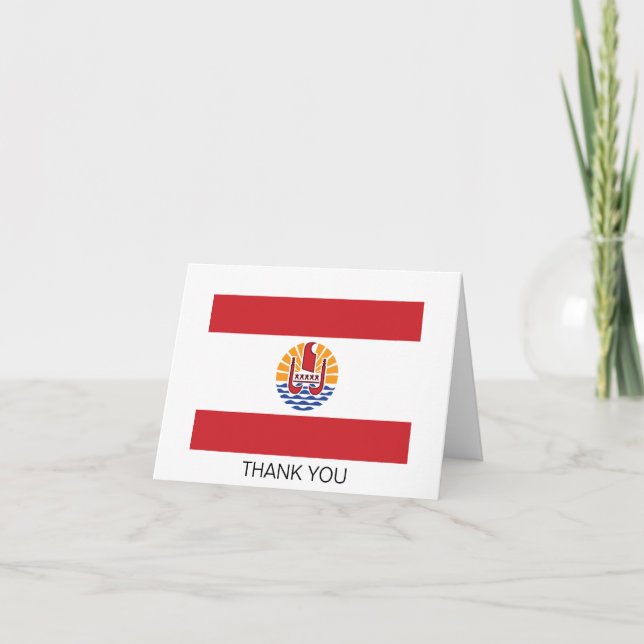 Tarjeta De Agradecimiento Bandera de la Polinesia Francesa (Anverso)