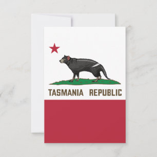 Tarjeta De Agradecimiento Bandera de la República de Tasmania el diablo de T