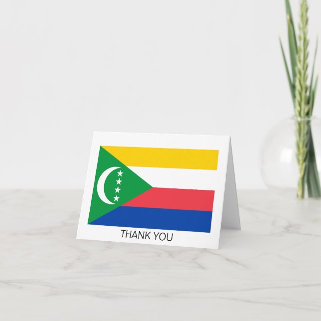 Tarjeta De Agradecimiento Bandera de las Comoras (Anverso)