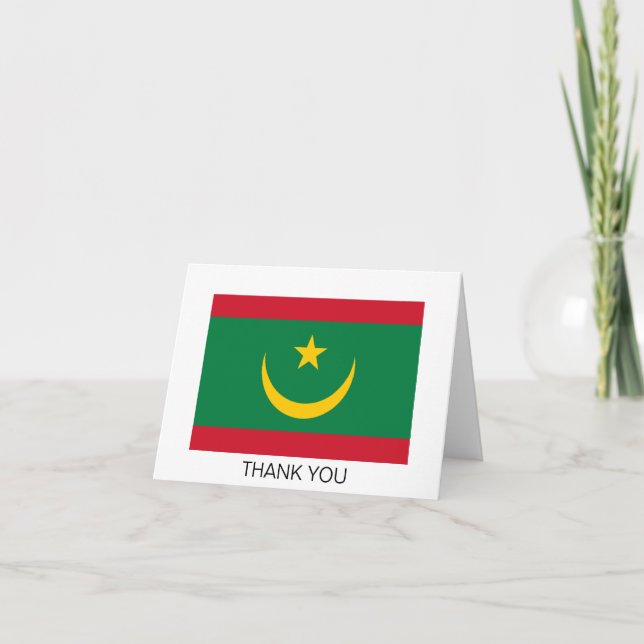 Tarjeta De Agradecimiento Bandera de Mauritania (Anverso)
