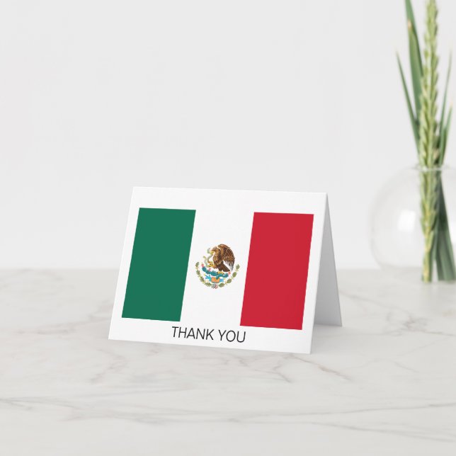 Tarjeta De Agradecimiento Bandera de México (Anverso)