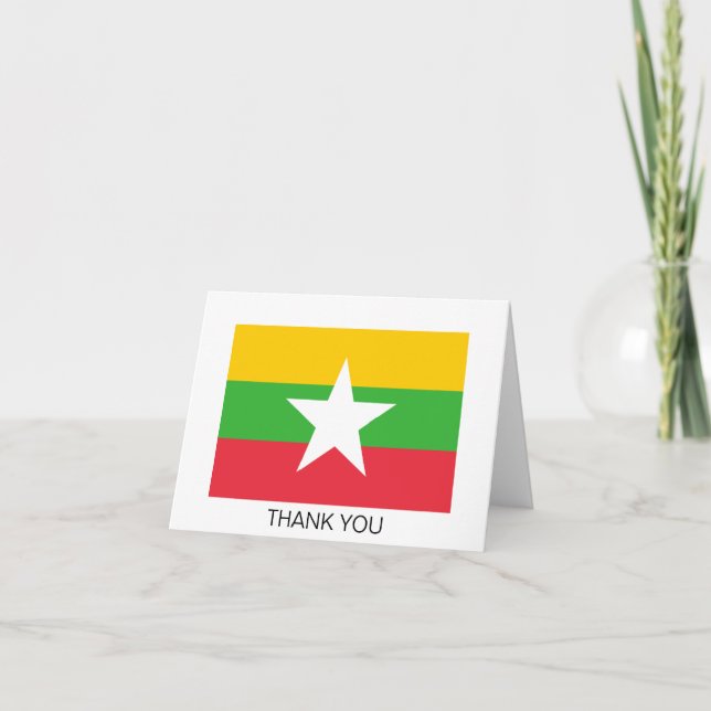 Tarjeta De Agradecimiento Bandera de Myanmar (Anverso)