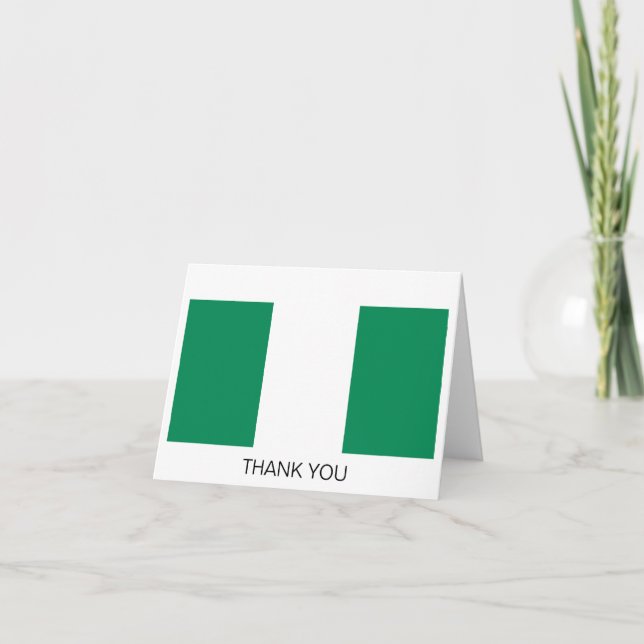Tarjeta De Agradecimiento Bandera de Nigeria (Anverso)