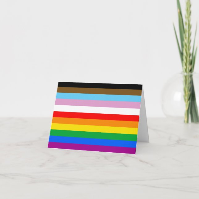 TARJETA DE AGRADECIMIENTO BANDERA DE ORGULLO INCLUSIVO LGBTQ+ (Anverso)