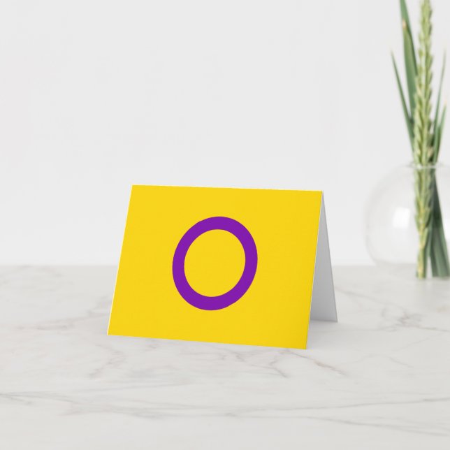 Tarjeta De Agradecimiento Bandera de Orgullo Intersexual (Anverso)