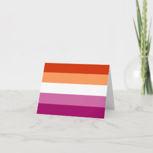 Tarjeta De Agradecimiento Bandera de Orgullo Lesbiano (5 Franjas)