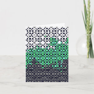 Tarjeta De Agradecimiento Bandera de orgullo Neutrois abstracta pixelada tri