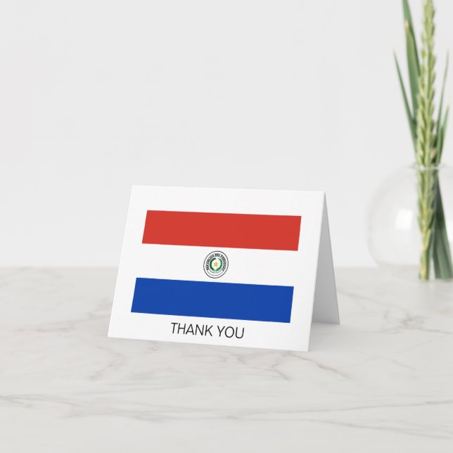 Tarjeta De Agradecimiento Bandera de Paraguay (Anverso)