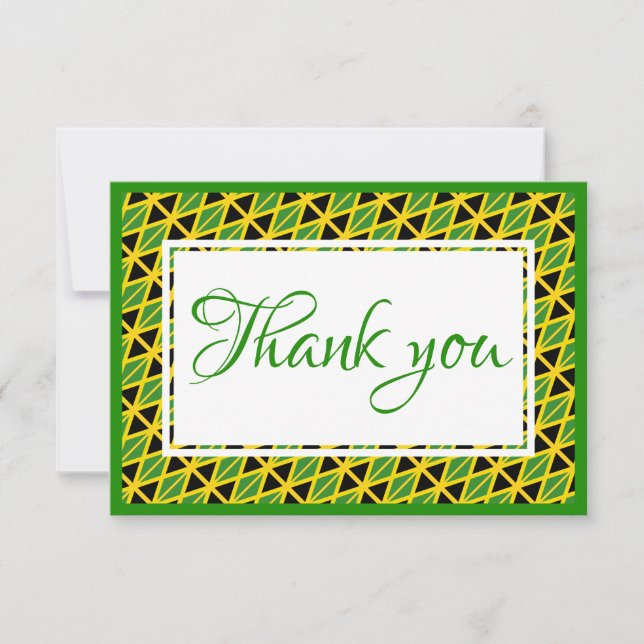 Tarjeta De Agradecimiento BANDERA DE personalizado JAMAICA (Anverso)