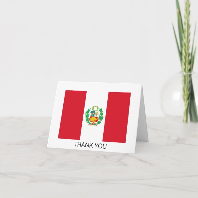 Tarjeta De Agradecimiento Bandera de Perú (Anverso)