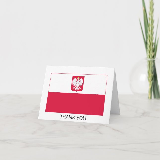 Tarjeta De Agradecimiento Bandera de Polonia (Anverso)