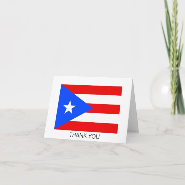 Tarjeta De Agradecimiento Bandera de Puerto Rico (Anverso)
