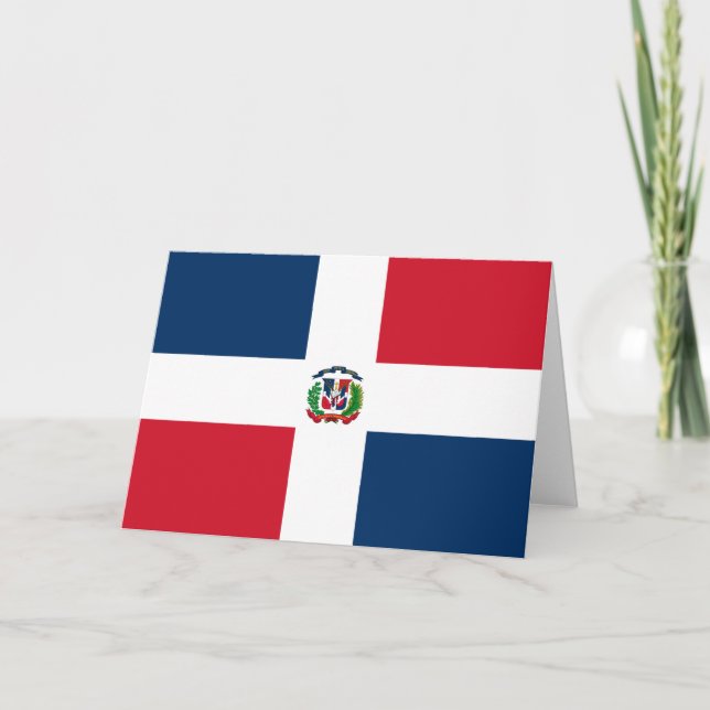 Tarjeta De Agradecimiento Bandera de República Dominicana (Anverso)
