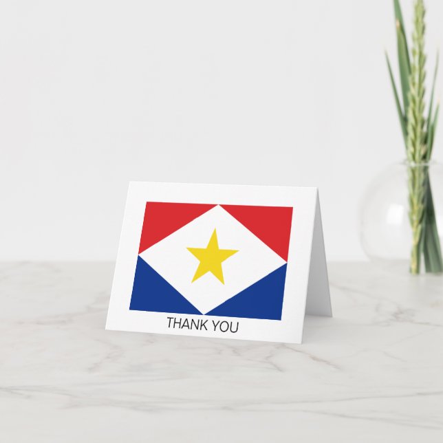 Tarjeta De Agradecimiento Bandera de Saba (Anverso)