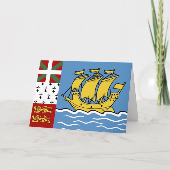 Tarjeta De Agradecimiento Bandera de San Pedro y Miquelón (Anverso)