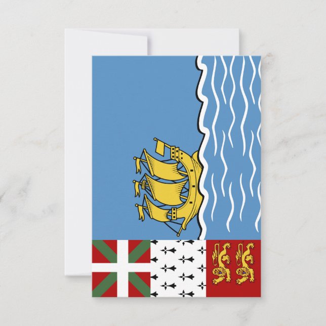 Tarjeta De Agradecimiento Bandera de San Pedro y Miquelón (Anverso)