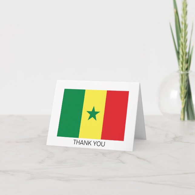 Tarjeta De Agradecimiento Bandera de Senegal (Anverso)