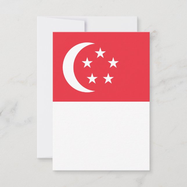 Tarjeta De Agradecimiento bandera de Singapur (Anverso)