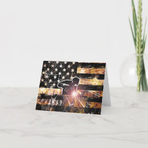 Tarjeta De Agradecimiento Bandera de soldadura estalla y llama