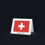Tarjeta De Agradecimiento Bandera de Suiza<br><div class="desc">Bandera patriótica de Suiza.</div>