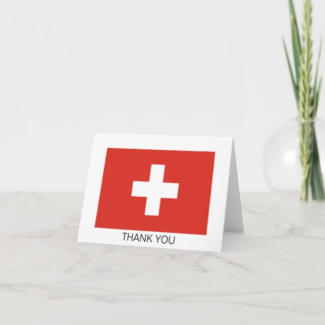 Tarjeta De Agradecimiento Bandera de Suiza (Anverso)