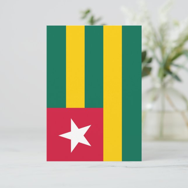 Tarjeta De Agradecimiento Bandera de Togo (Anverso de pie)