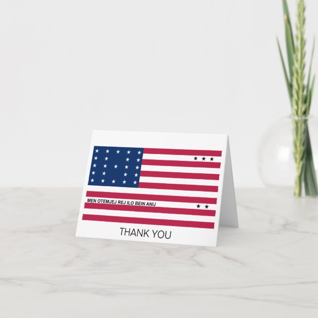 Tarjeta De Agradecimiento Bandera del atolón patriótico de Bikini (Anverso)