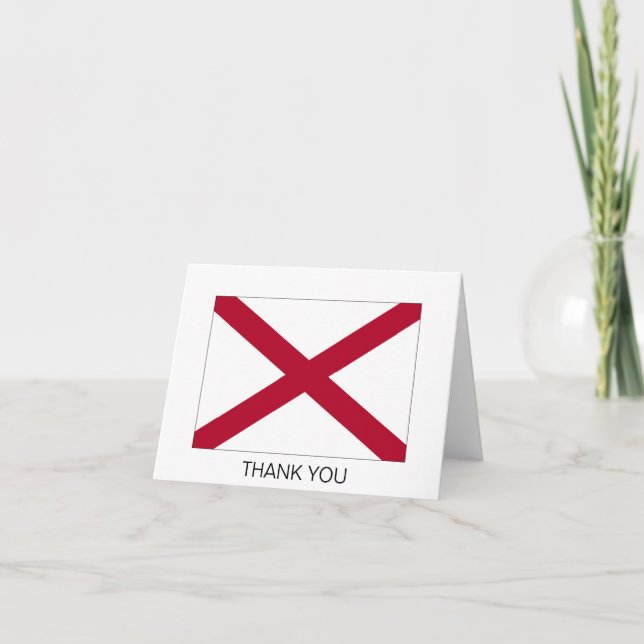 Tarjeta De Agradecimiento Bandera del estado de Alabama (Anverso)