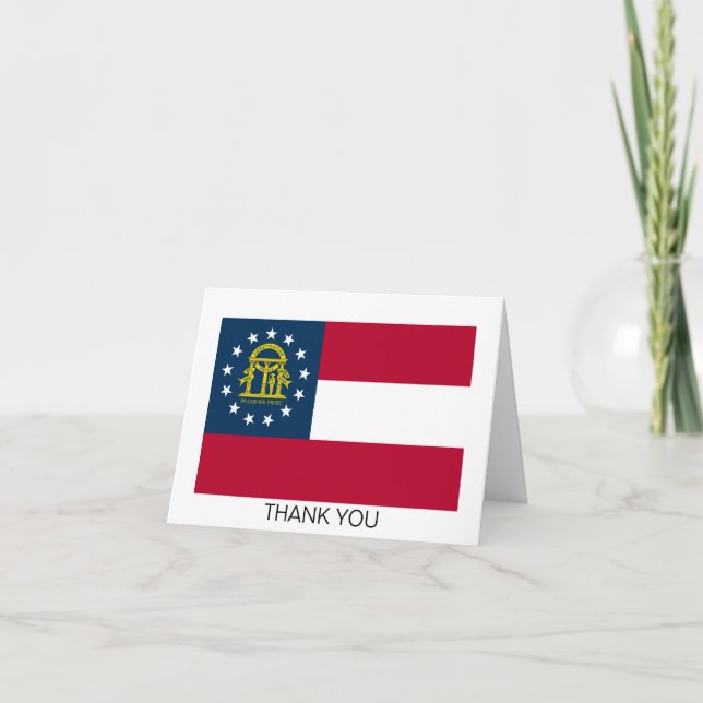 Tarjeta De Agradecimiento Bandera del Estado de Georgia (Anverso)