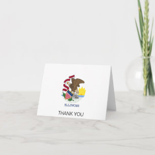 Tarjeta De Agradecimiento Bandera del estado de Illinois