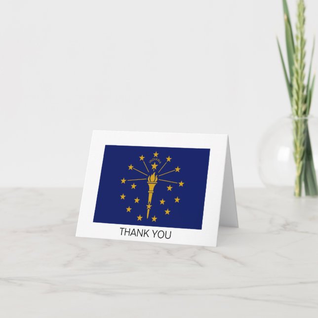 Tarjeta De Agradecimiento Bandera del Estado de Indiana (Anverso)