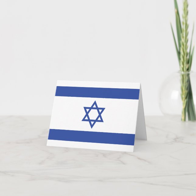 Tarjeta De Agradecimiento Bandera del Estado de Israel, Estrella de David Ju (Anverso)