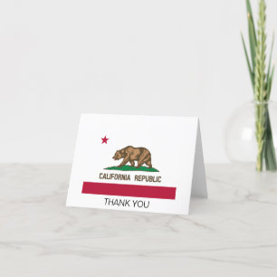 Tarjeta De Agradecimiento Bandera del estado de la República de California