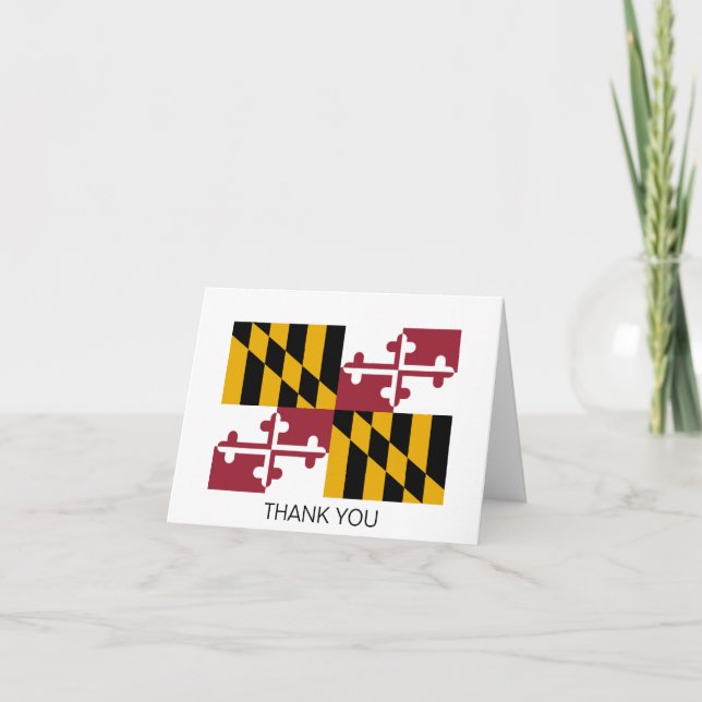 Tarjeta De Agradecimiento Bandera del Estado de Maryland (Anverso)