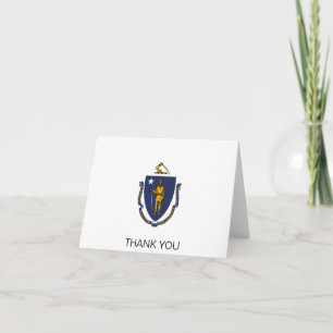 Tarjeta De Agradecimiento Bandera del estado de Massachusetts