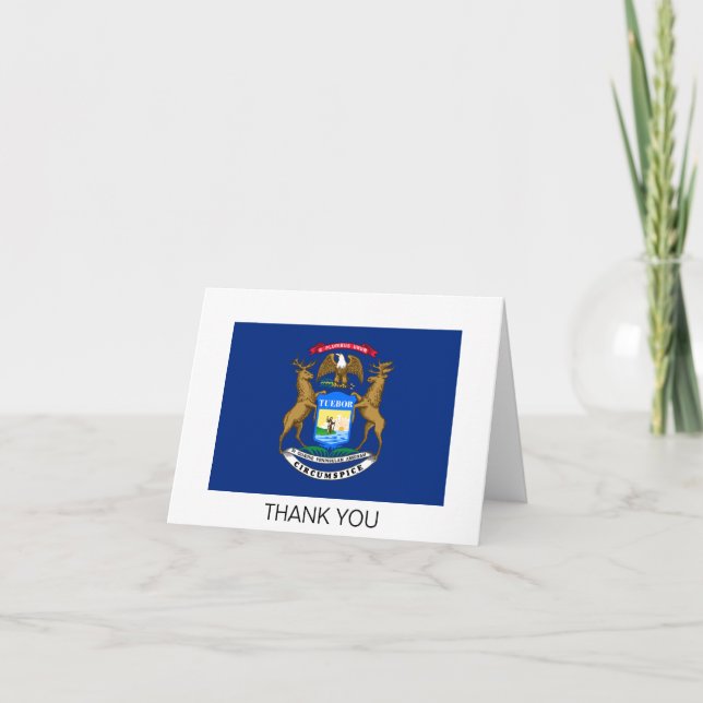 Tarjeta De Agradecimiento Bandera del estado de Michigan (Anverso)