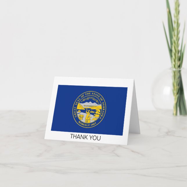 Tarjeta De Agradecimiento Bandera del Estado de Nebraska (Anverso)